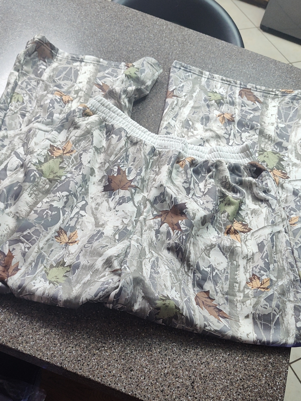 Kids Camouflage Print Elastic-Waist Bottoms - Gray/Green/Brown